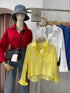 MATINEE Solid Color Long Sleeves Crop Shirts